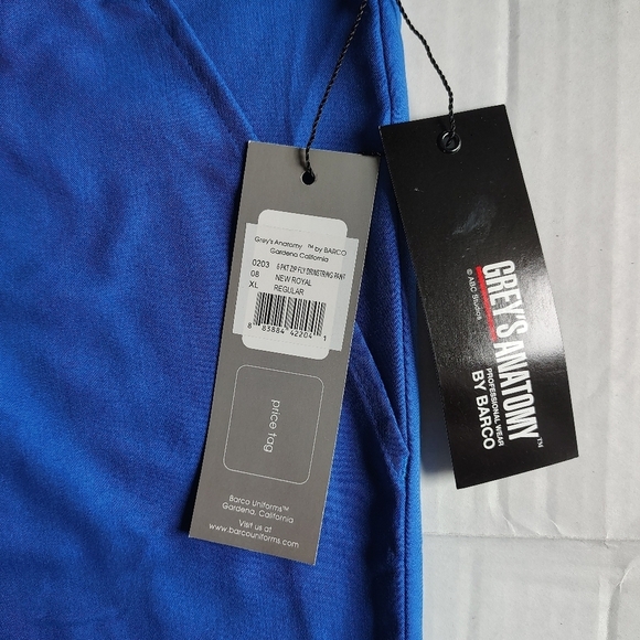 Grey's Anatomy by Barco Men’s XL Scrub Pants Blue 6 Pocket Zip Fly Drawstring - Picture 2 of 15